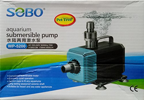 Image of SOBO Submersible Power Head - WP-5200-75W - F.Max 3500 L /H - - Water Lifting Pump - Pond and Fountain and Sump Filter Systems