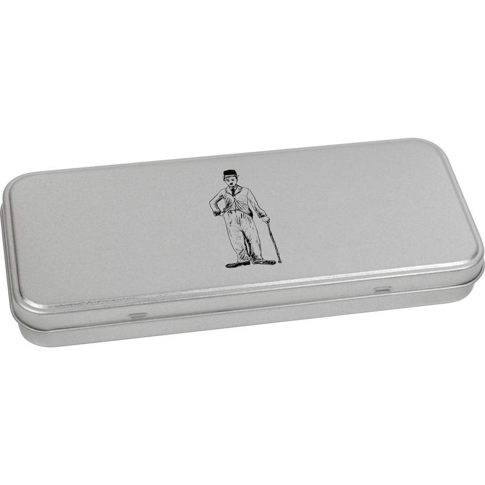 Azeeda 'Charlie Chaplin' Metal Hinged Stationery Tin/Storage Box (TT00033968)