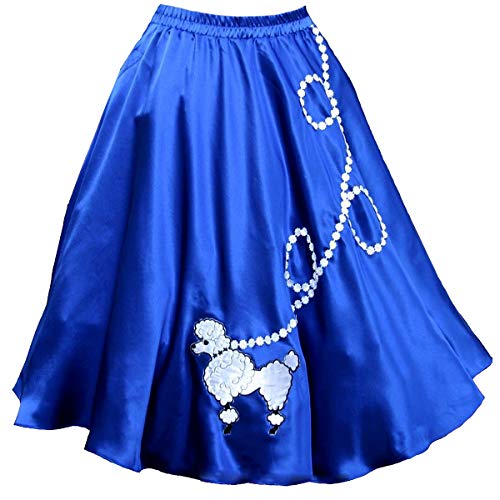 Adult Blue Satin Poodle Skirt