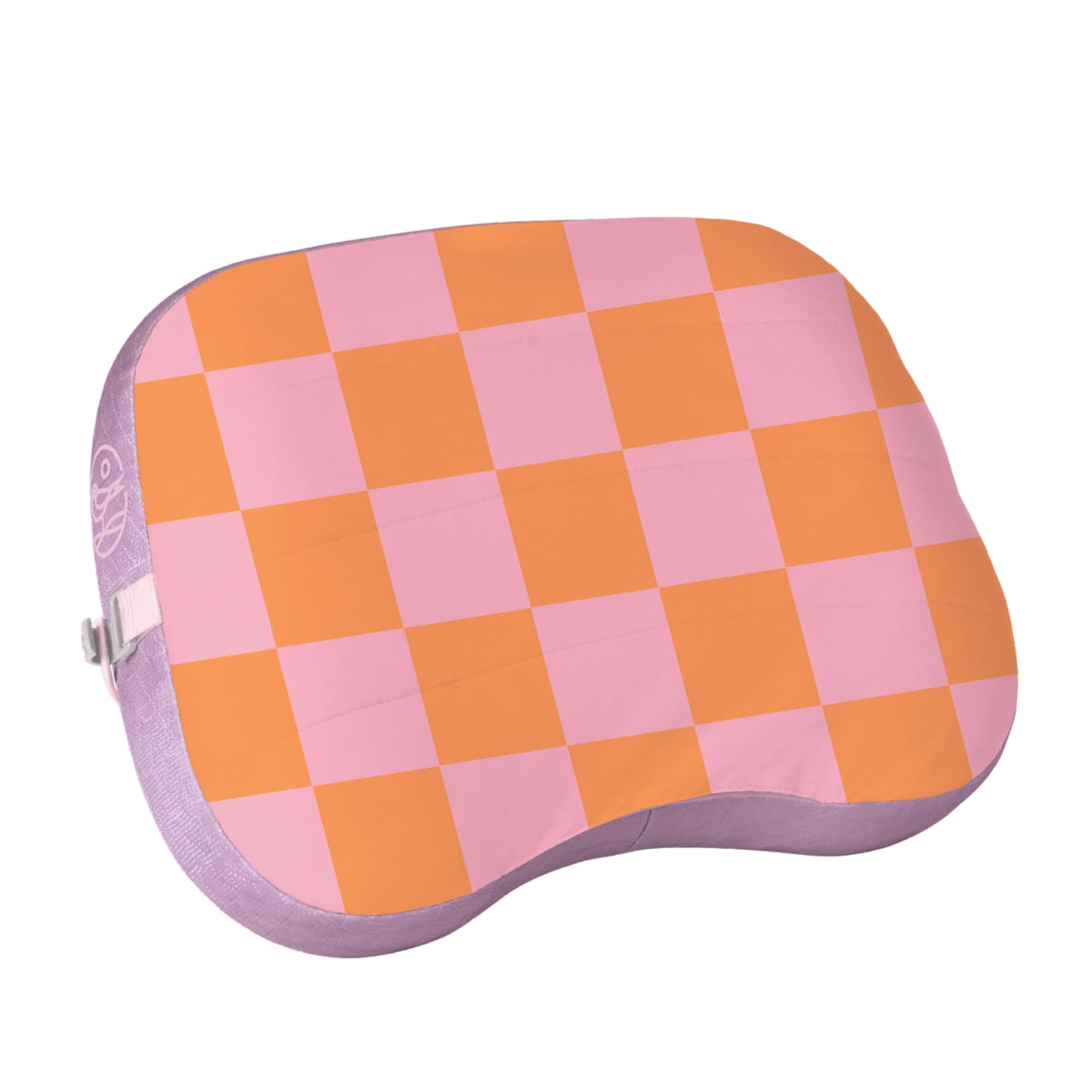 Ballast Beach Pillow – Comfy, Durable & Compact, Stays Put on Windy Beaches with Patented Sand Pouch, Inflatable Pillow for Beaches, Pools, Camping, Festivals and Travel (Coral Checkers)
