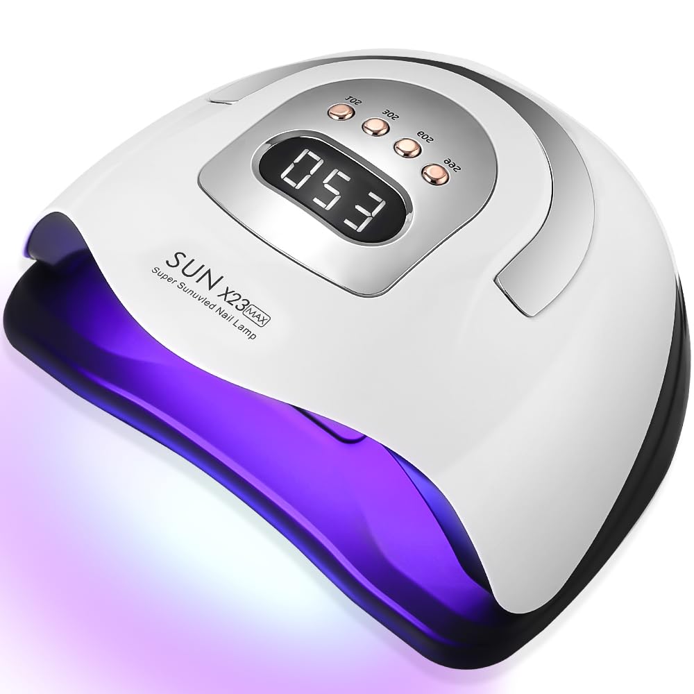 Lámpara de Uñas UV, 380W 81 LED Lámparas Profesional Maquina Secadora de Uñas Rápido, Curado de Esmalte de Gel con 4 Temporizador y Pantalla LCD Para Manicura/Pedicura Nail Art en el Hogar