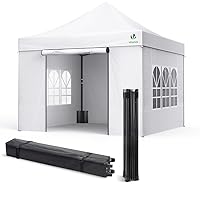 VOUNOT Gazebo 3x3m Pieghevole con 4 Parti Laterali, Gazebo da Giardino Tenda Padiglione