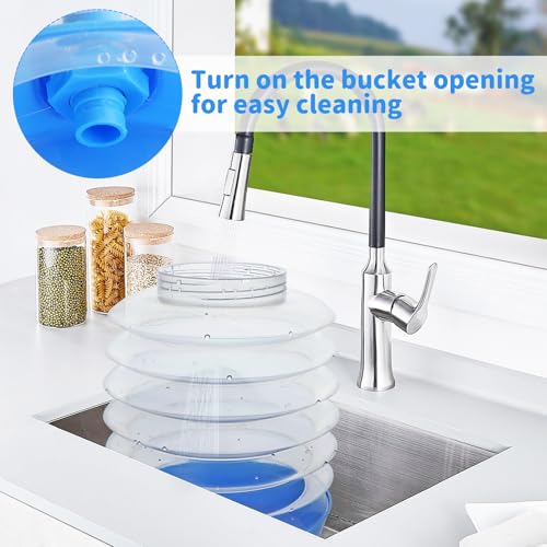 Récipient de boisson portable bleu pliable pour jus et eau fraîche