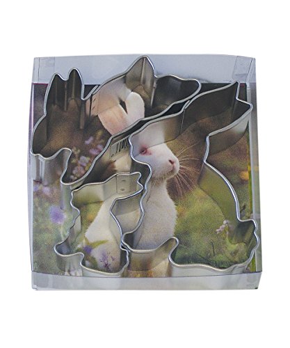 R&M International Easter Bunny Rabbit Shaped Cookie Cutters, Assorted Sizes, 3-Piece Set