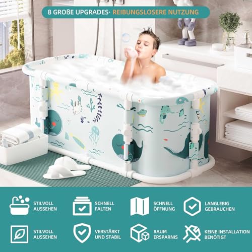 Wunder-Ozean L2: Faltbare Metall-Badewanne, 120cm, 7-lagig, Hot SPA