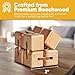 BUNMO Stocking Stuffers for Teens and Adults - Infinity Cube Fidget Toy - Teen Boy Toys - Smooth Folding Pocket Fidget, Natural Wood Sensory Cube for Desk or Travel - 1 Pack Beech Wood