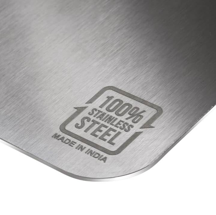Image of Large Stainless Steel Chopping Board for Kitchen, Premium Grade, Heavy Duty Metal Cutting Board, Big Size 36 X25 cm, Easy to Clean, Durable, Safe, Knife Friendly, Anti-Bacterial