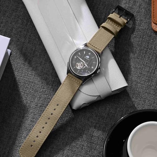 BISONSTRAP Men’s Nylon Watch Bands, Two-Piece Military Watch Straps, Quick Release, Brushed Buckle, Band Width 18mm 19mm 20mm 22mm - Image 3