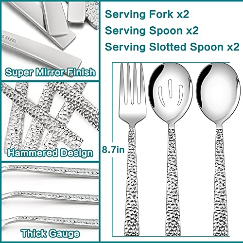 E-Far Hammered Serving Utensils Set Of 6 thumb #1