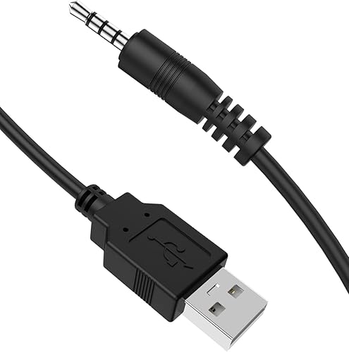 Cable de carga USB de 0.138 in - 3.3 pies, conector de audio AUX macho a USB macho adaptador de carga, compatible con MP3, auriculares, altavoces,