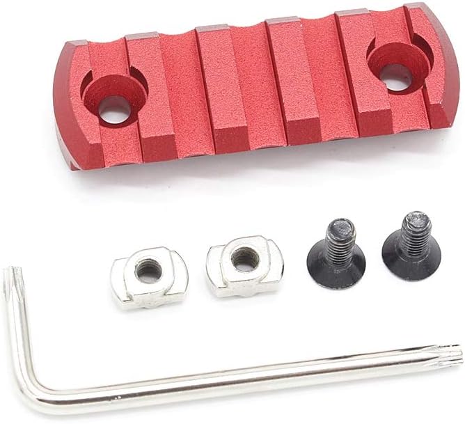 5,7,9,11,13 Slot M-lok Picatinny Rail Lightweight Aluminum Weaver Rail Section Red for Mlok Rail System