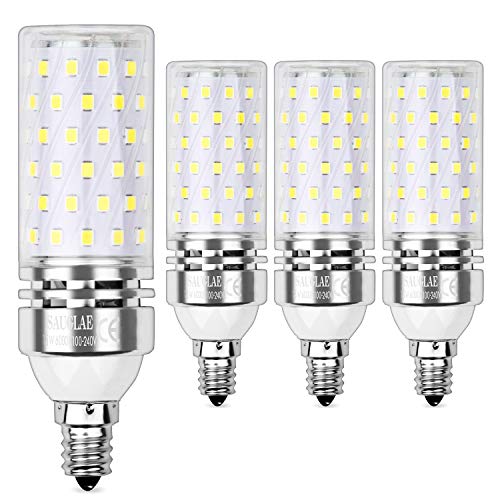 Sagel E12 LED Corn Bulbs 15W, 120W Incandescent Bulbs Equivalent, 6000K Cool White Candelabra E12 SES Bulbs, Non-Dimmable, 1500Lm, Small Edison Screw Corn Light Bulbs, 4-PackÂ 