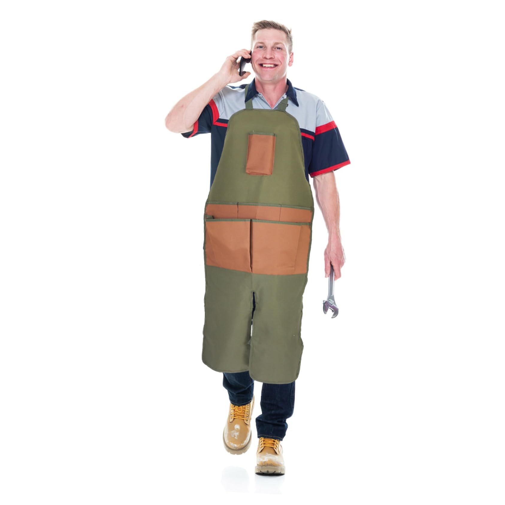 Grembiule Da Giardinaggio Regolabile Con Pockets Per Uomini e Donne e Resistente Per Potatura e Raccolta All Aperto Con Tasche Marroni