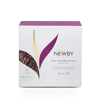 English Breakfast Tea 50 Individually Wrapped Tea Bags Bold & Full-Bodied Black Tea Blend by Newby Teas
