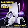 Auriculares Gamer Inalámbricos con Micrófono para PS5 PS4 PC, 48 Horas, Cableados para GameCube | Audífonos 2.4GHz/Bluetooth, USB y Tipo-C, Sonido Envolvente 7.1, Cancelación de Ruido, Copas Rotatorias para Mac Switch 4