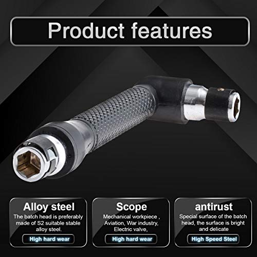 KATUR L-shape Socket Wrench Set Screwdriver and Bit Set, 1/4-Inch Drive, L-shaped Extension Handle Double Head Hex Socket Wrench for Routine Screwdriver Bits Utility Tool