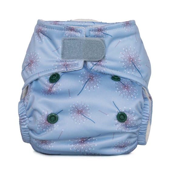 Reusable Washable Nappies Newborn and One Size Pocket Cloth Diaper 5-35lbs Each Nappy with 2 Bamboo Inserts Boosters, Adjustable Popper Closure Hook Loop, Premature (Dandelions, Newborn 5-18lbs)