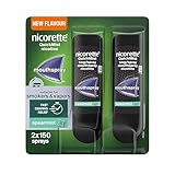Nicorette QuickMist Mouthspray, New Spearmint Flavour (2x150 Sprays), Quit Smoking or Quit Vaping aid, Starts to Reduce Cravings in 30 Seconds, New mild Mint Flavour (Quit Smoking or Quit Vaping aid)
