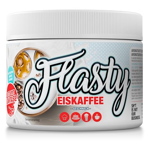 Flasty Geschmackspulver (Eiskaffee) 1 x 250g Kalorienarmes Flavour Pulver mit Nur ca. 9 kcal pro Portion bringt es Leben in deinen Quark, Joghurt und vielem mehr.