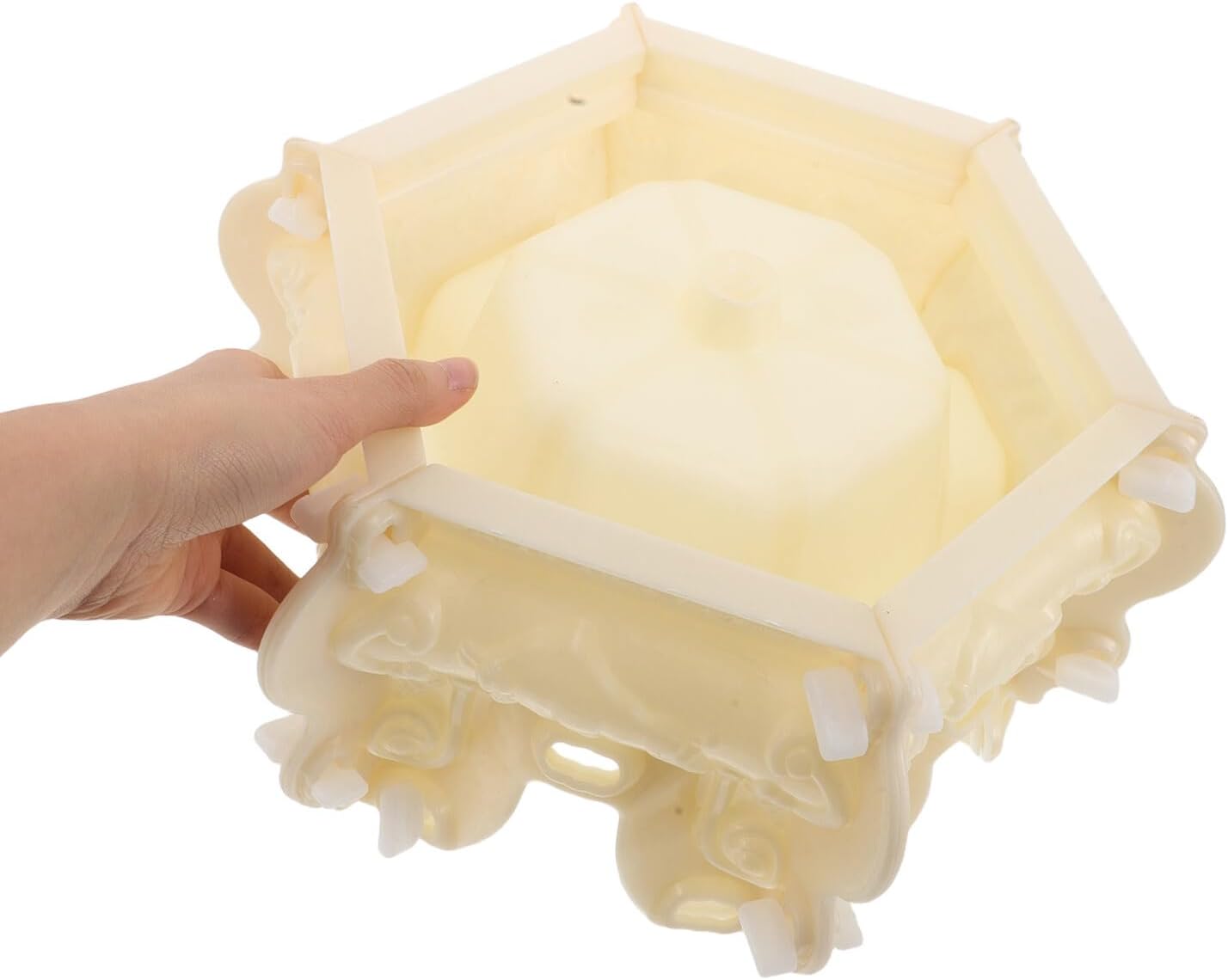 COHEALI コンクリート柱用 ローマンピラー型枠 六角形 セメント型 ガーデンオーナメント基礎型 耐候性 堅牢構造 再利用可能