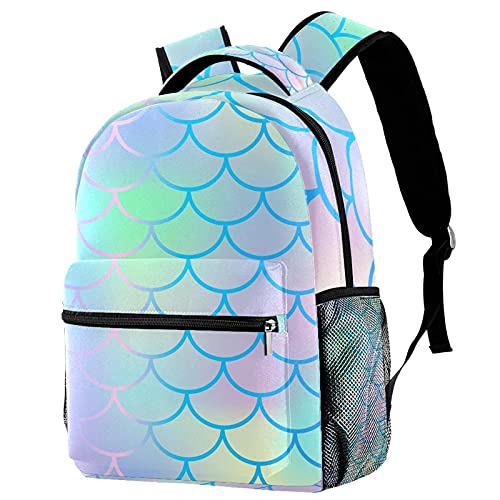 Sac à dos de voyage motif écailles sirène abstrait mixte pour enfant