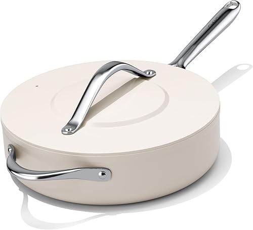 Miniatura 12 de Sartén Salteadora Antiadherente de Cerámica con Tapa (4.5 qt, 11") Sartén Profunda para Freír para Todas las Estufas Sartén No Tóxica Libre de Azul