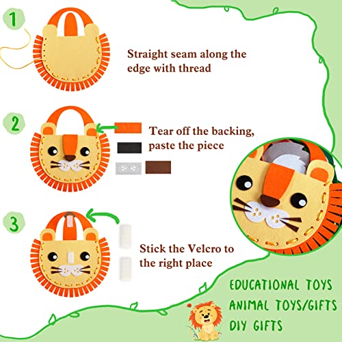 Flying-Childhood-6Pcs-Toddlers-Craft-Kit-Sewing-Jungle-Animal-Bags-Kids-DIY-Arts-and-Crafts-Toddler-Projects-Preschool-Kindergarten-Party-Activities-Supplies-Gifts-Ages-3 Flying-Childhood-6Pcs-Toddlers-Craft-Kit-Sewing-Jungle-Animal-Bags-Kids-DIY-Arts-and-Crafts-Toddler-Projects-Preschool-Kindergarten-Party-Activities-Supplies-Gifts-Ages-3