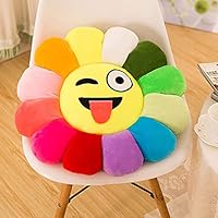 FURAHI Cushion Floor Cushion, Children's Soft Seat Cushion, Emoji Chair Sofa Cushion, Round Cartoon Stool Seat Cushion.,B,36cm
