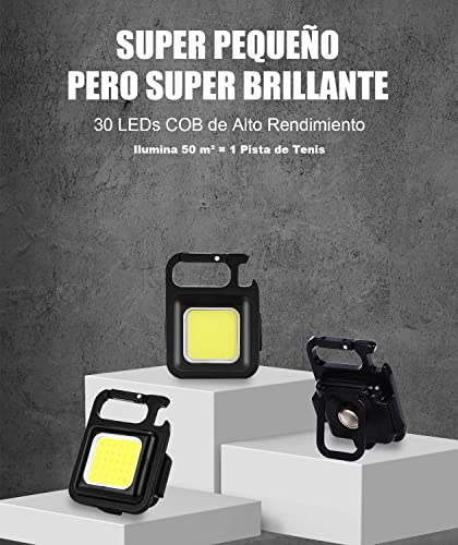Satohom Portachiavi Luce LED Mini Torcia Portachiavi 500 Lumen Luce Impermeabile COB Piccole Torce Ricaricabile 500 mAh Luce Tasca Apribottiglie Apribottiglie - Image 3