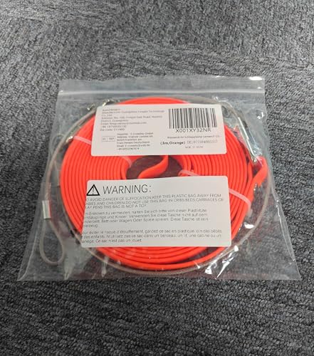 Wasserdicht Schleppleine für Hunde,mit Chew Proof Tie-Out Leinen,Wasserdicht Trainingsleine für Hunde(Orange,3m)