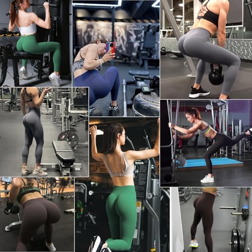 2 Pack Leggins Anticeluliticos Mujer,Suave y Elastico Mallas Running Mujer 3D Mallas Compresion,Comodo y Transpirable Leggins Push up Deportivos para Yoga Correr Jogging Caminar Gimnasio Fitness - imagen 5