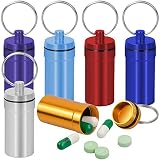 【Aplicación】 El contenedor de pastillas impermeable se puede sujetar fácilmente a llaveros, bolsos, bolsas de golf, apto para parques acuáticos, viajes de pesca, andar en bicicleta, acampar, al aire libre, viajar, etc.