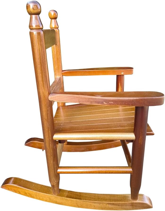 Children's Solid Wood Rocking Chair for Indoor or Outdoor Use - Durable Oak Finish Kids Chair with Sturdy Slatted Back (Oak + Solid Wood)