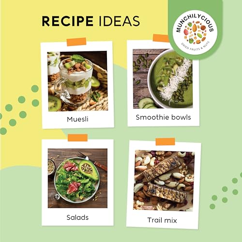 Munchilycious Kürbiskerne 500g, geschälte rohe Kürbiskerne zum Essen, Keto-Snack, Nuss-Snack