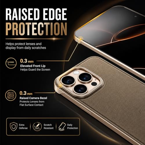 Coque iPhone 13 Pro sans bords gris effet cuir en PC rigide - 5