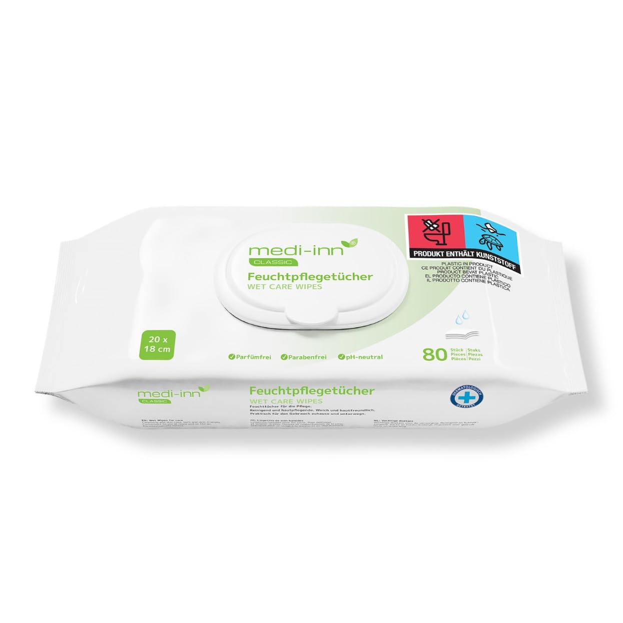 toallitas húmedas/Humedad Toallitas 20 x 18cm medi-inn parfüm- & Libre PH NEUTRO Diferentes Cantidades - 10 Packungen (800 Tücher)