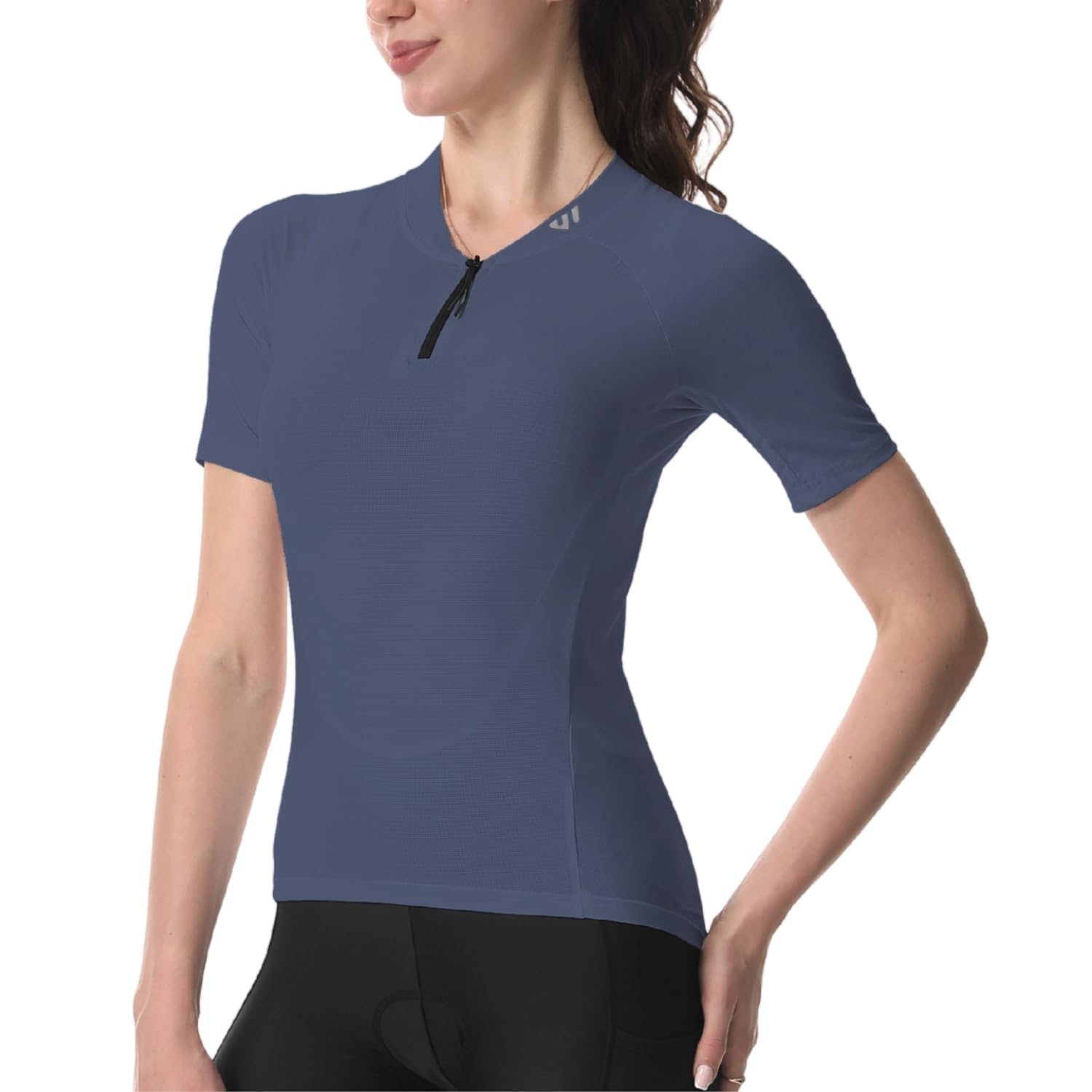 Wulibike Radtrikot Damen Halbe ReißVerschluss Fahrradshirt Mountainbike Fahrradtrikot Atmungsaktiv Rennrad Trikot Kurze äRmel Frauen Fahrrad Shirt 4 Tasche