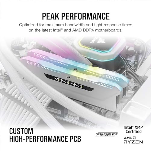 Image of Corsair Vengeance RGB Pro SL 32GB (2x16GB) DDR4 3200 (PC4-25600) C16 1.35V Desktop Memory - White (CMH32GX4M2E3200C16W)