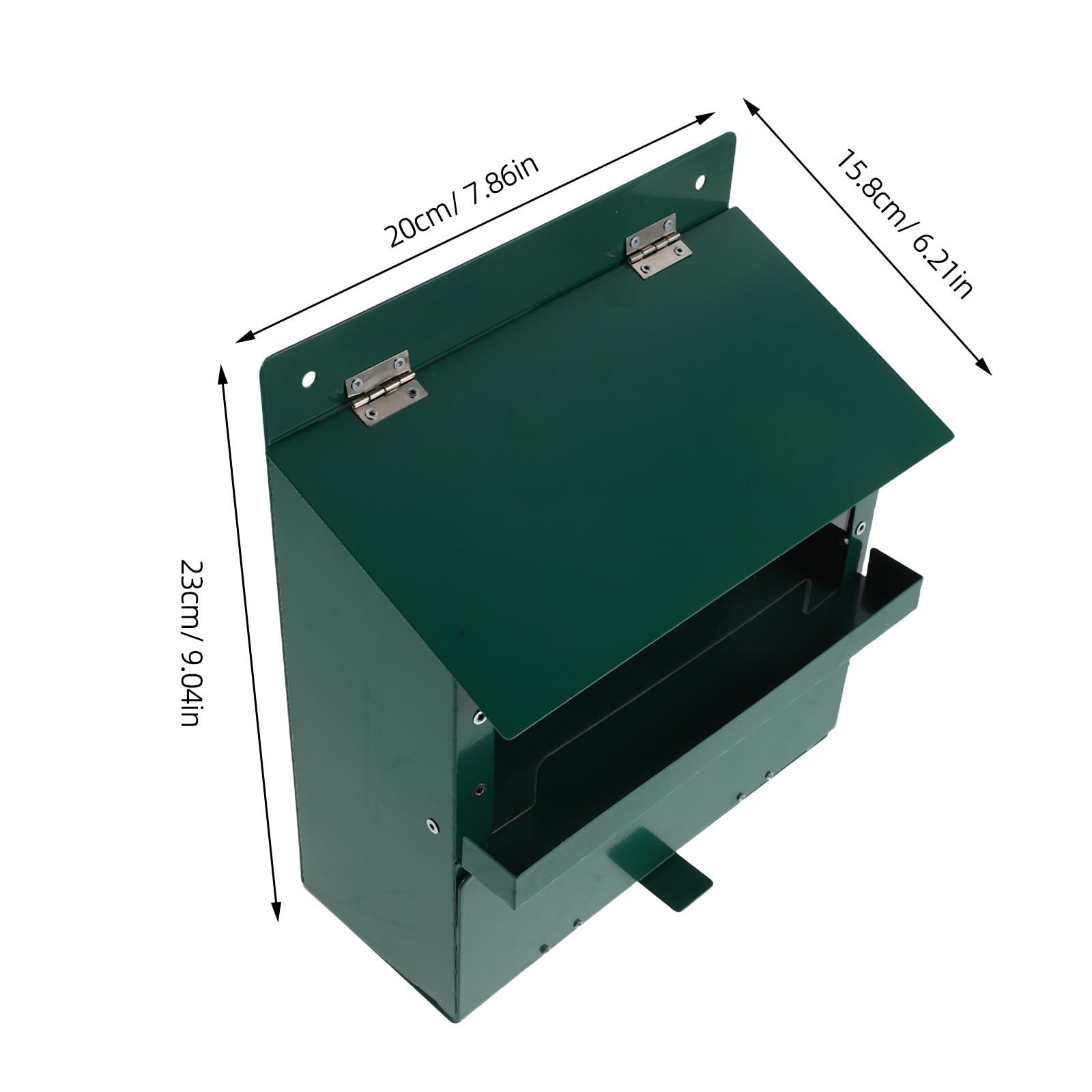 Hemobllo Distributore Verde e Scoiattoli in Giardino Metallo da Grande Capacità, Struttura Tetto Superiore Base Pesante, Protezione Intemperie e Facile Ricarica, per Famiglie