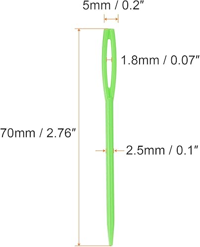 Miniatura 6 de HARFINGTON 200 agujas de coser de plástico, 2.8 in de longitud, agujas romas grandes para coser artesanías hechas a mano, nociones de costura, color