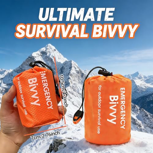 Bolsa de Dormir de Emergencia, Térmica, Impermeable, Ligera y Portátil Bivy Sack para Aire Libre, Escalada, Supervivencia y Viaje miniatura 6