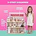 Delta Children Little Gem Dollhouse - 3-Story Dollhouse with 4 Rooms - Includes 16 Accessories - Fits 5-inch Dolls - Pretend Play Dream Gift for Ages 3+
