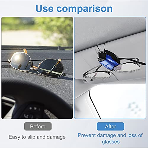 Image of Frienda 5 Pcs Sunglasses Holder for Car Sun Visor Clip, Sunglass Holder for Visor Eyeglasses Mount Ticket Card Clip Car Accessories for Women Men (Stylish Color)