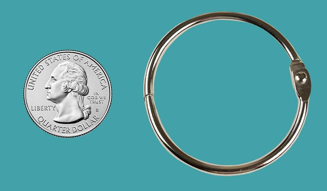 Hygloss Products Book Rings – 1-1/2 Inch Silver Steel Metal Binder Rings, 250 Pack in Counter Display Bucket