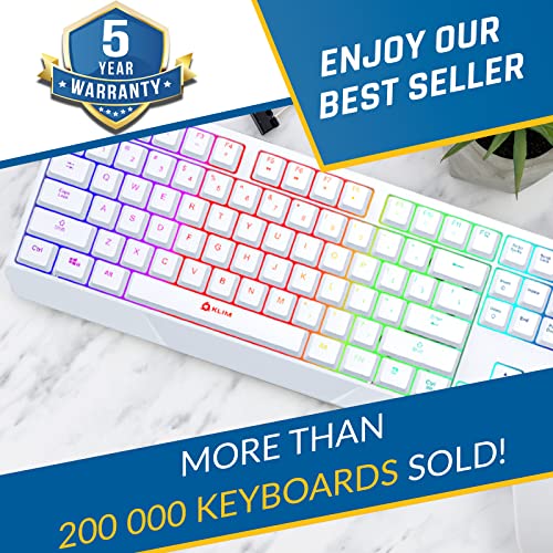 Klim Chroma Wireless Gaming Keyboard Rgb - New 2023 - Long-Lasting Rechargeable Battery - Quick & Quiet Typing - Water Resistant Backlit Wireless Keyboard - Teclado Gamer - Pc Ps5 Ps4 Xbox One Mac #TOP5