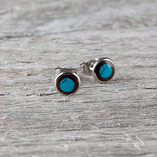 Earth Accessories Organic Shell And Coconut Stud Earrings For Women - Earring Set With Abalone, Shiva Eye, And Turquoise - Ear Rings With Surgical Steel #TOP2