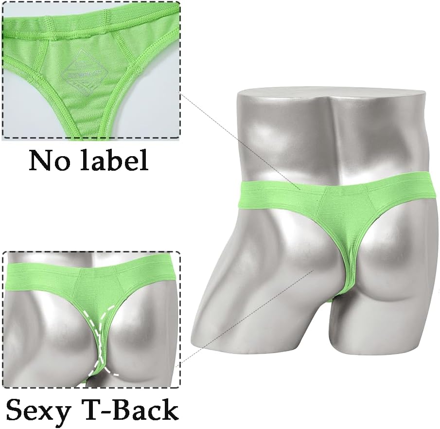 JINSHI Men's Thong Underwear Sexy Ice Silk Glossy G String Male Athletic Thongs T Back For Men Bikini Briefs - Image 4