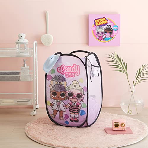 Image of Idea Nuova LOL Surprise Pop Up Hamper with Durable Carry Handles, 21'' H x 13.5'' W X 13.5'' L, Lol Surprise /Light Pink