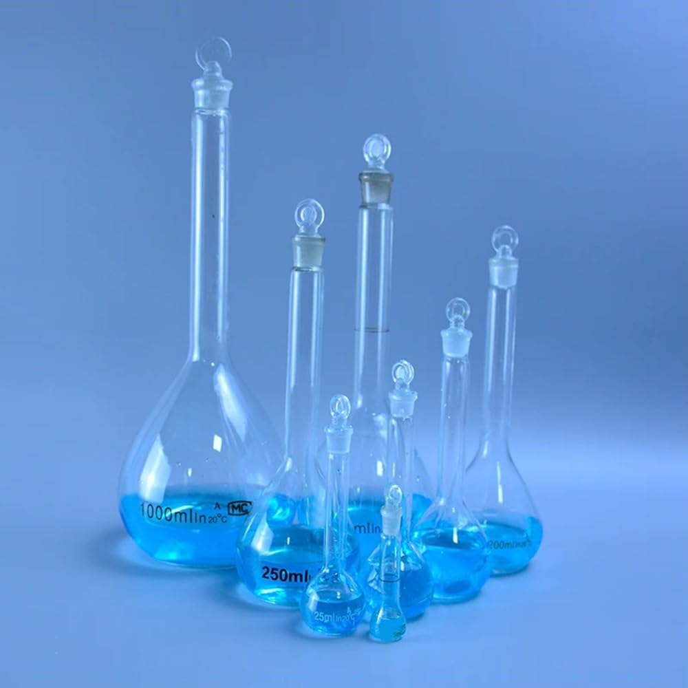 Matraz cónico de laboratorio Matraz Erlenmeyer de vidrio científico Matraz aforado de vidrio transparente Equipo de laboratorio(500mL 1 piece)