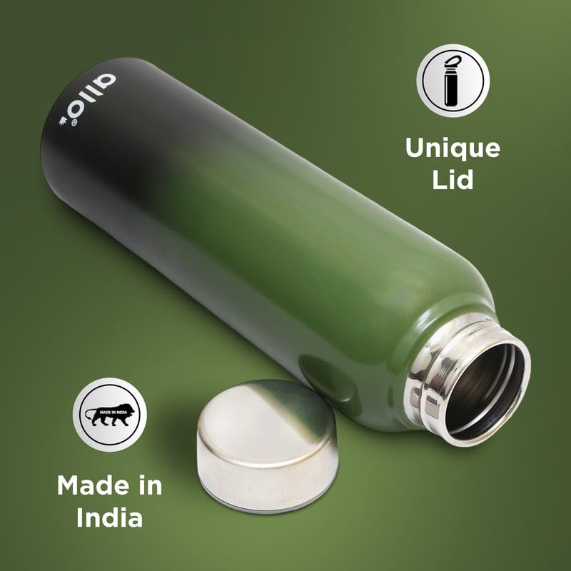 Image of Allo Stainless Steel Water Bottle For Adults, Kids 1 Litre Water Bottles For School, Office, Sports, Gym 1L Water Bottle For Men And Women, Pack Of 2| Leak Proof, Bpa Free, Olive Green & Dark Grey